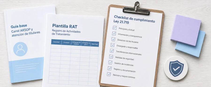 Plantillas, checklist y materiales del curso para preparar evidencia de cumplimiento en protección de dato
